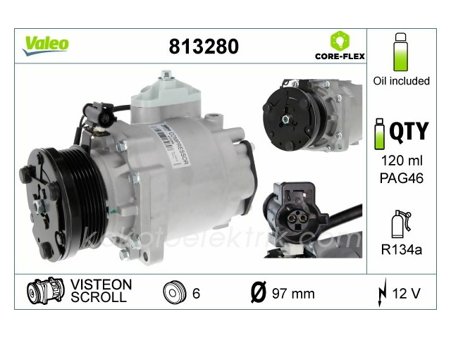 VAL-813280 KLİMA KOMPRESÖRÜ 12V FORD TRANSİT CONNECT  