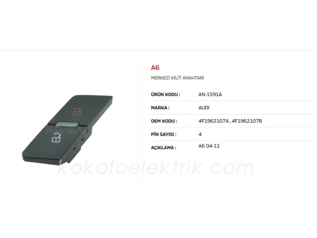 KRAW-AN1591A BAGAJ AÇMA ANHTARI VW AUDİ A6 