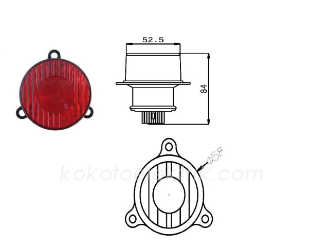 SABA-1070M143 STOP LAMBA YUVARLAK KIRMIZI OTOKAR 1070-M123 1070-M160  