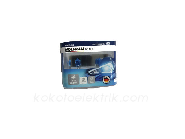 WLF-22103SB 12V H3*****AMPUL 100W BEYAZ IŞIK 5500K   WOLFRAM  