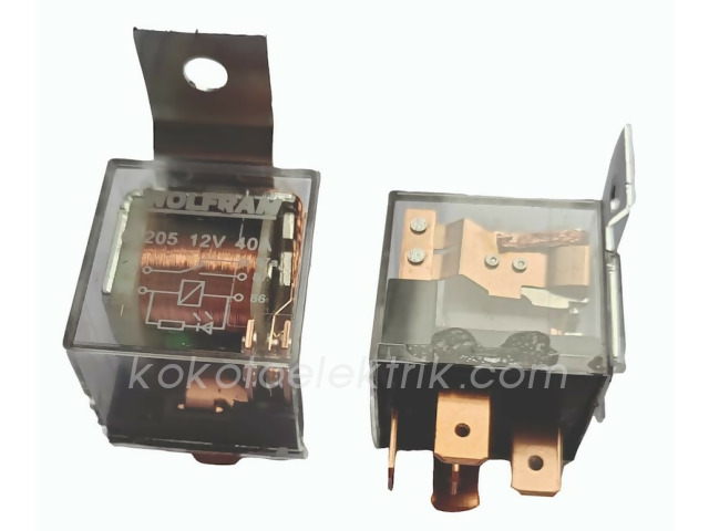 WLF-63205 ROLE 12V 40A 5 FİŞLİ 87A ÇİFT PLATİNLİ ŞEFFAF  ECO  