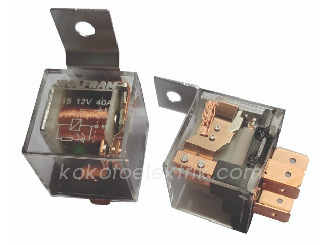 WLF-63315 ROLE 12V 40A 5 FİŞLİ 87A ÇİFT PLATİNLİ ŞEFFAF  PRO 