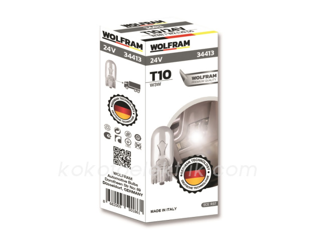 WLF-34413 24V DİPSİZ AMPUL 3W T10               WOLFRAM 