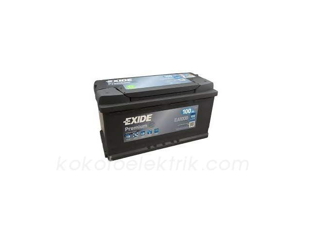 EXIDE-EA1000 AKÜ 12V 100A PREMİUM CONVENTİONAL  BAKIMSIZ  EXIDE   EA1000 