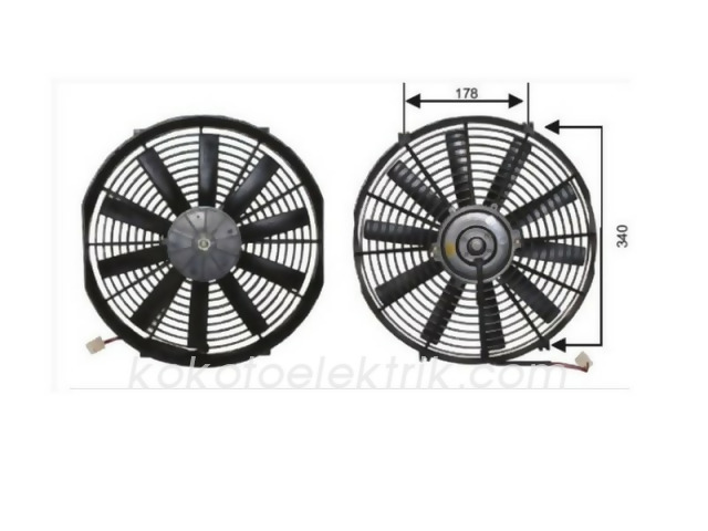 MRT-RFM1130 FAN MOTORU 12V 14 İNÇ PERVANELİ  