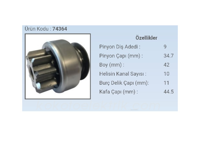 FORM-74364 MARŞ DİŞLİ{TOYOTA COROLLA AURİS YM D4D} 9D NİPPONDENSO TİP  WIN151843    Z1843 F74364 