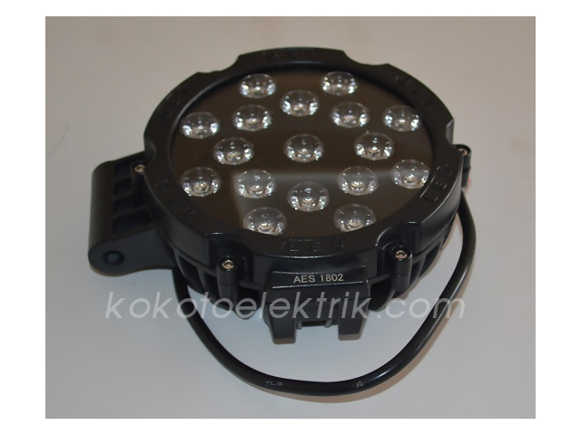 AES-FOL0051 SİS LAMBASI YUVARLAK ÇALIŞMA LAMBASI 17 LEDLİ 51W   SİYAH  