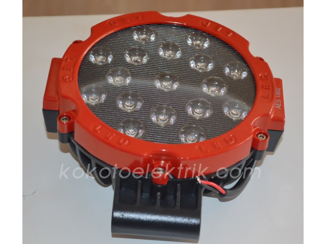 AES-FOL0051K SİS LAMBASI YUVARLAK ÇALIŞMA LAMBASI 17 LEDLİ 51W   KIRMIZI 