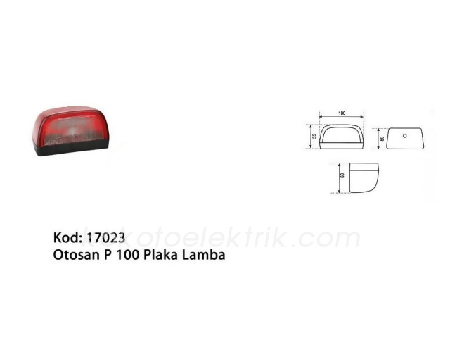 ASFAR-17023K PLAKA LAMBASI ÜNİVERSAL FORD P100   KIRMIZI   