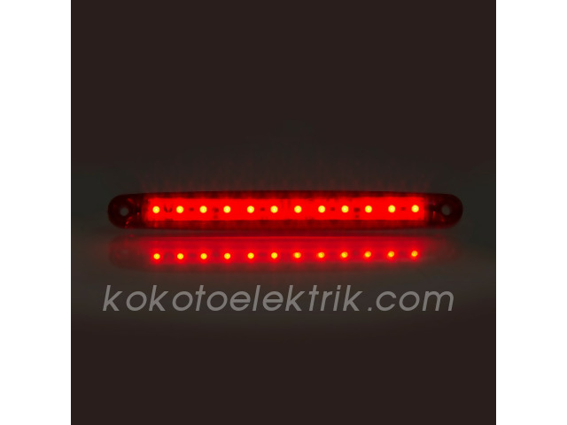 BAD-203K PARMAK LAMBA 12 LEDLİ İNCE 16CM KIRMIZI 