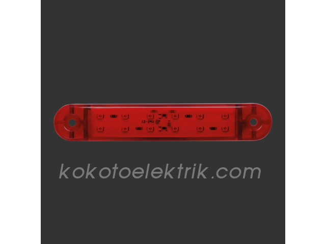 BAD-204K PARMAK LAMBA 12 LEDLİ OVAL  KIRMIZI 