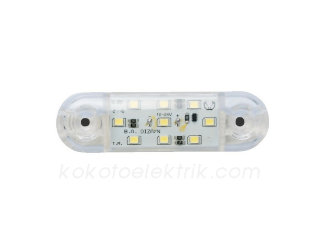 BAD-202B PARMAK LAMBA 9 LEDLİ OVAL  BEYAZ 