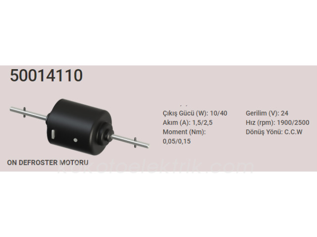 BASK-50014110 KALORİFER MOTORU 24V ÇİFT MİLLİ  --233MM-- 