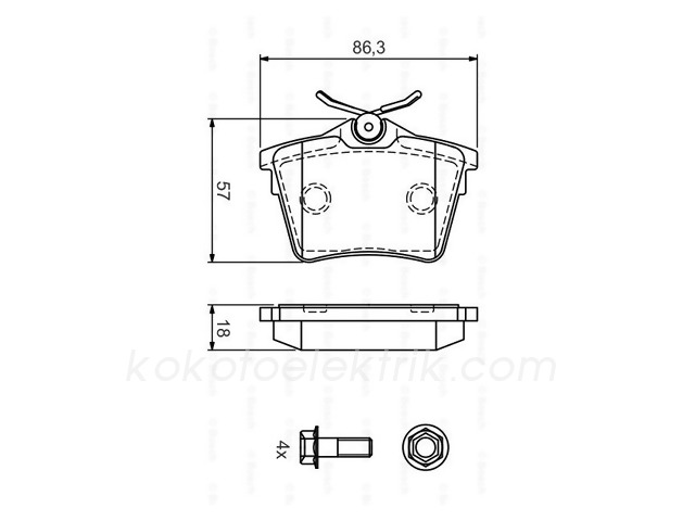 BOS-0986TB2881 FREN BALATASI TK.ARKA PJ407 
