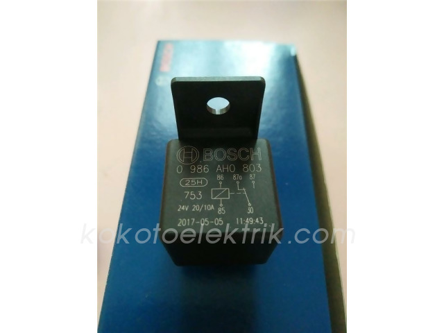 BOS-0986AH0803 ROLE 24V 30A 5 FİŞLİ 87A ÇİFT PLATİNLİ SAPLI 