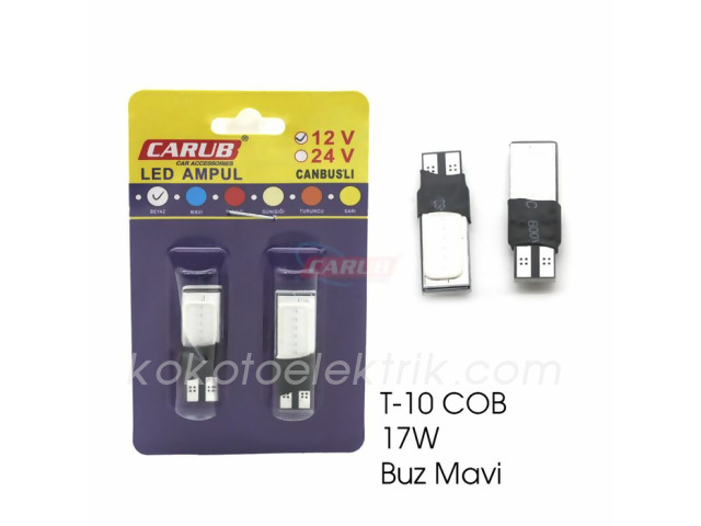 CARUB-BR0405530 LED AMPUL 12V DİPSİZ BUZ MAVİ  COBDB    AD    