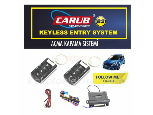 CARUB-BR4602425 AÇMA KAPAMA SİSTEMİ KUMANDALI 12V CARUB 4 TUŞLU  FOLLOWME ÇIKIŞLI 