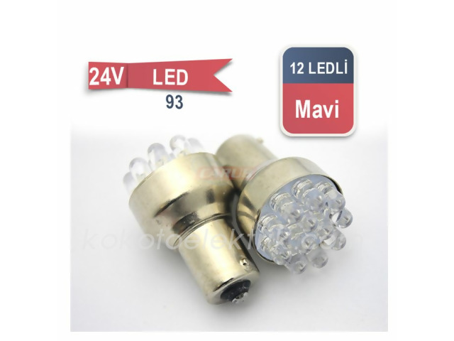 CARUB-BR0404155 LED AMPUL 24V 93 MAVİ  12 LED      