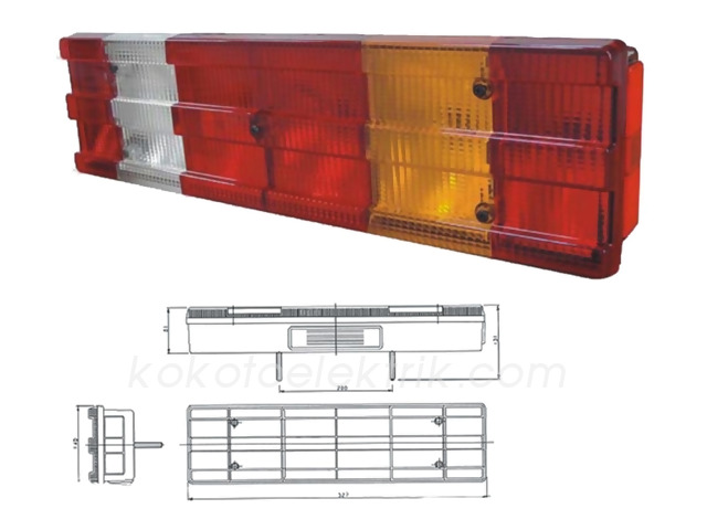CER-PD80081 STOP LAMBA 7 FONKSİYONLU KANALLI   MERCEDES ACTROS SOL SOKETLİ ÇERKEZ 