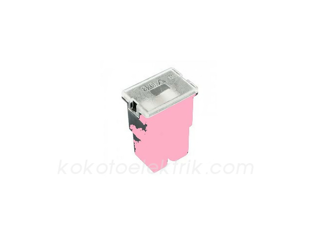 FUSE-4330 JAPON SİGORTA DİŞİ KISA YIRTMAÇLI AYAKSIZ    30A    ---PEMBE----PİNK------  