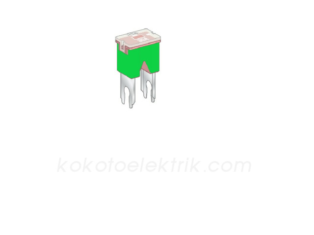 FUSE-4040 JAPON SİGORTA ERKEK DÜZ AYAKLI   40A  AÇIK  ---YEŞİL----GREN------ 