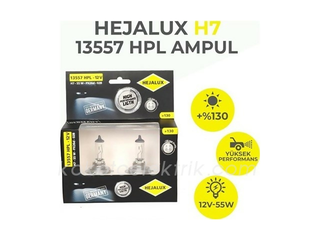 HEJ-13557HPL 12V H7       AMPUL 55W%130 FAZLA IŞIK 
