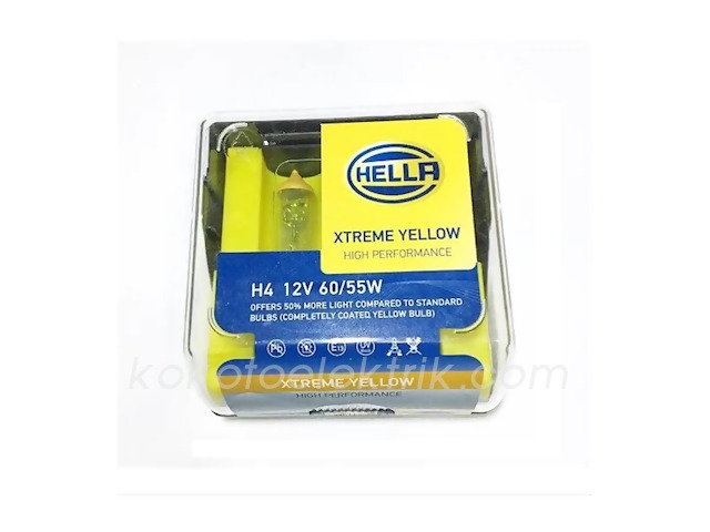 HEL-8GH178555702 12V H4        AMPUL 55W-60W XTREME SARI YELLOW 