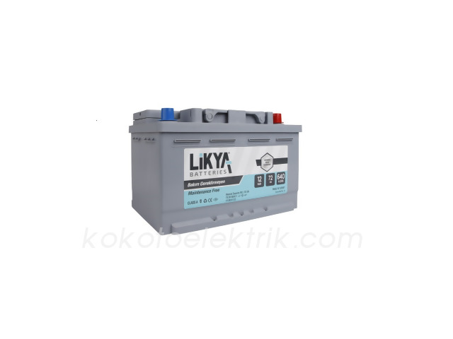 LIKYA-12V72A AKÜ 12V 72A NORMAL TIRNAKSIZ      LİKYA           275X174X185 