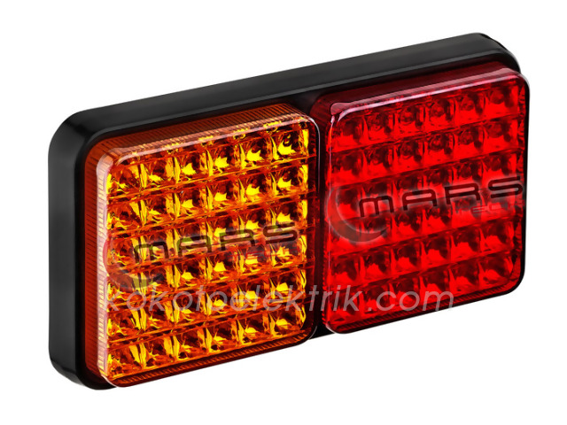 MARS-720113 STOP LAMBA LEDLİ 24V    KARE   UNISTAR 4 SARI KIRMIZI  
