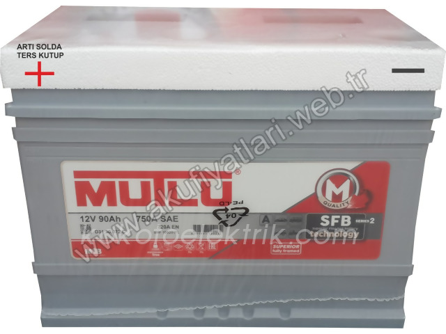 MUT-12V90ATERSYUK AKÜ 12V 90A YUKSEK TERS     MUTLU 