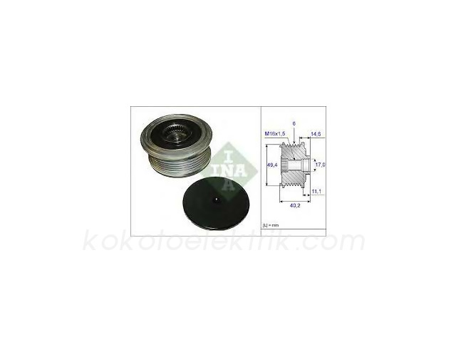 ORJ-535012410 KASNAK RULMANLI 535012410  RUV56336 F551406 F00M147876 F00M991247-991287 AUDİ A4 05  VW T5 09   6PK 