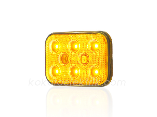 SANEL-SBD24Y6 BASAMAK LAMBA 6 LEDLİ 24V DİKDÖRTGEN SARI 