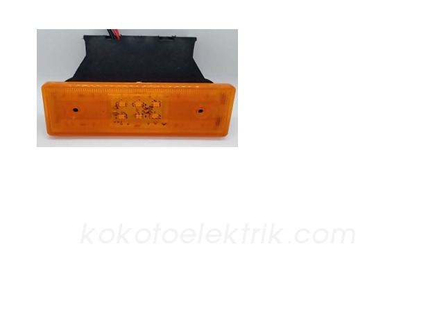 TAS-002S12 SİDE MARKER LAMBA     DÜZ  SARI 12V 6 LEDLİ 