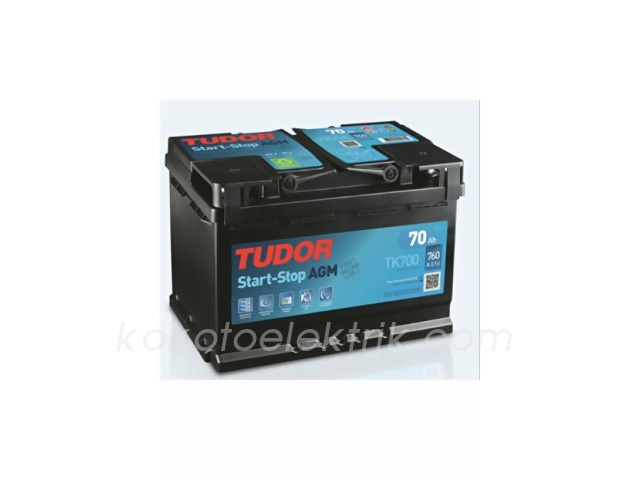 TUDOR-TK700 AKÜ 12V 70A START STOP      AGM 