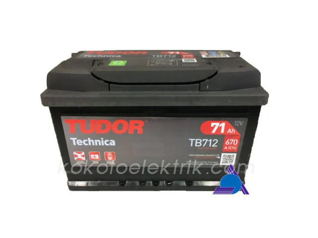 TUDOR-TB712 AKÜ 12V 71A ALÇAK   AKÜ 12V 72A ALÇAK    