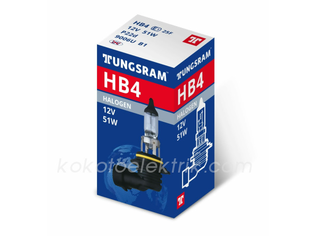 TUNG-9006U 12V 9006 HB4 AMPUL 51W        TUNGSRAM  18267      36472 