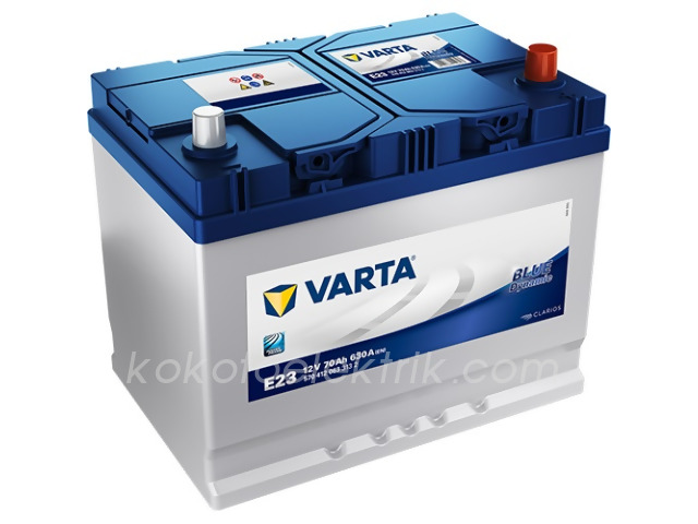VARTA-12V70A AKÜ 12V 60A   JAPON TİP ÜSTTEN KUTUP       VARTA 