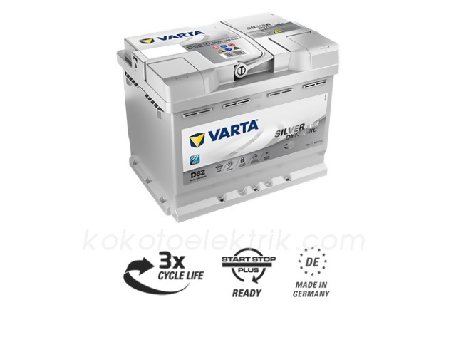 VARTA-12V60AAGM AKÜ 12V 60A START STOP      AGM  VARTA 