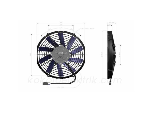WUTSE-430025920176 FAN MOTORU 12V 11 İNÇ  EMİCİ 