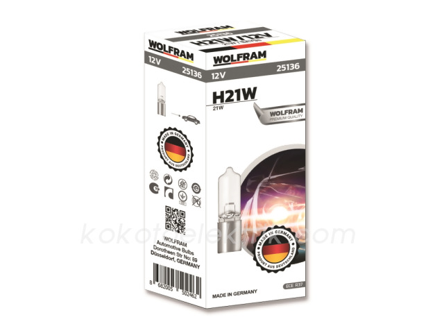 WLF-25136 12V H21      AMPUL 21W UZUN MERCEKLİ     WOLFRAM 