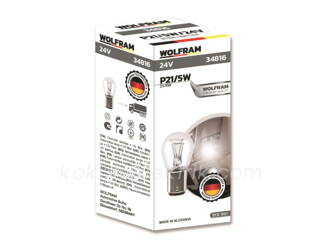 WLF-34816 24V 1016     AMPUL 21W-5W ŞAŞI TIRNAK WOLFRAM 