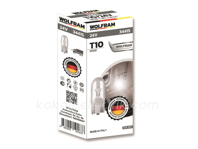 WLF-34415 24V DİPSİZ AMPUL 5W  T10                      WOLFRAM 