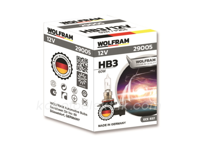 WLF-29005 12V 9005 HB3 AMPUL 60W           WOLFRAM 