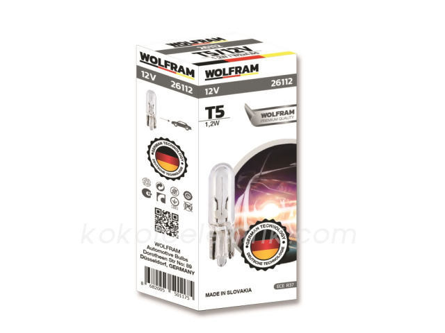 WLF-26112 12V DİPSİZ AMPUL 1.2W  T5                 WOLFRAM 
