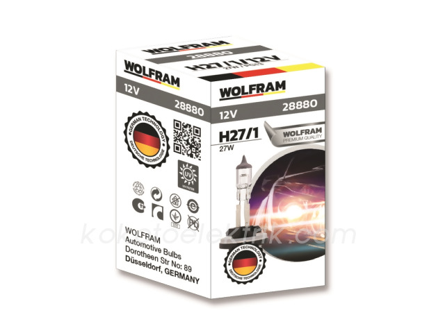 WLF-28880 12V H27      AMPUL 27W  880  DÜZ SOKET  WOLFRAM 