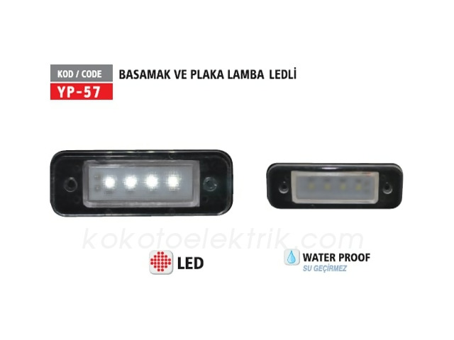 YUCE-YP57 BASAMAK LAMBA LEDLİ BEYAZ 