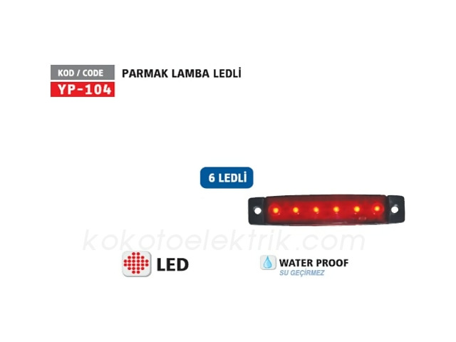 YUCE-YP104K24 PARMAK LAMBA LEDLİ YAN LAMBA KIRMIZI 