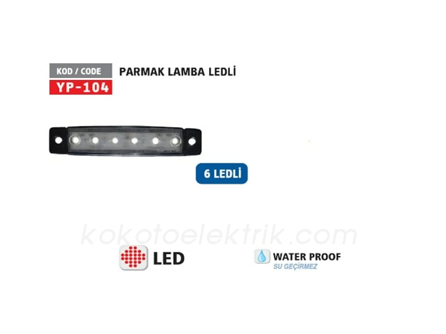 YUCE-YP104B24 PARMAK LAMBA LEDLİ YAN LAMBA BEYAZ 
