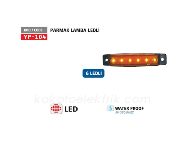 YUCE-YP104S24 PARMAK LAMBA LEDLİ YAN LAMBA SARI 