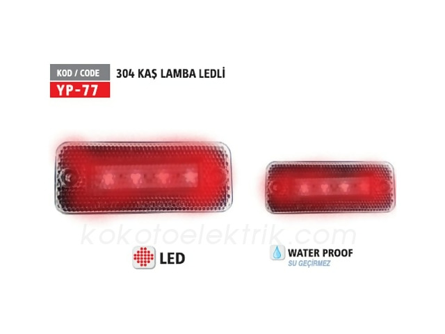 YUCE-YP77K KAŞ LAMBA LEDLİ KIRMIZI 